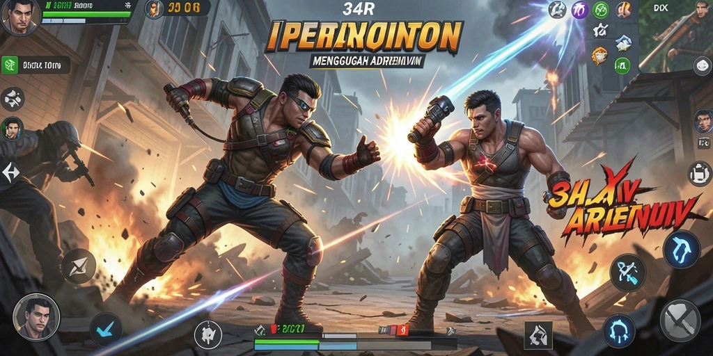 Tampilan menegangkan dari gameplay aksi di 34R.