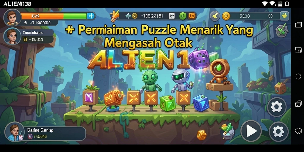 Gameplay ALIEN138 menunjukkan serunya menyelesaikan teka-teki Puzzle.