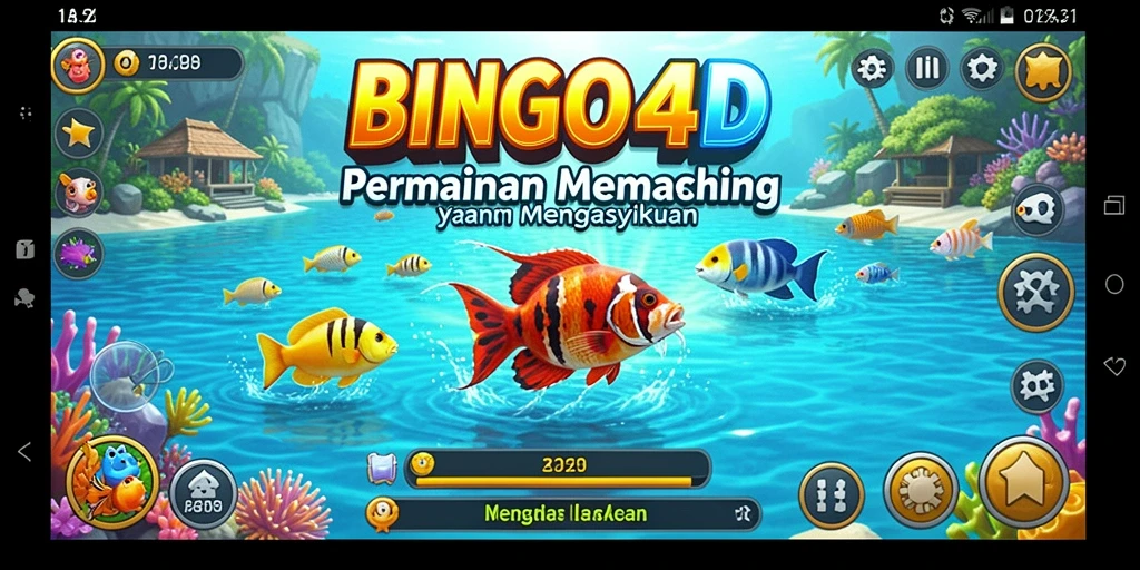 Gameplay BINGO4D yang menampilkan aksi memancing yang seru.