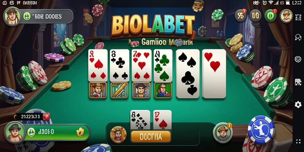 Tampilan gameplay seru di BIOLABET yang menampilkan keasyikan domino.
