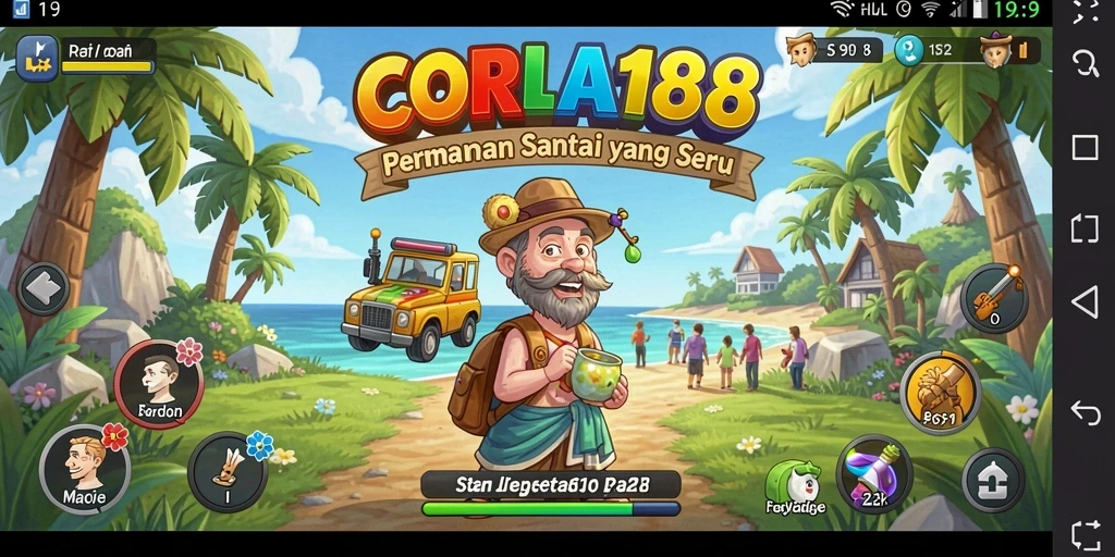 Screenshot gameplay CORLA188 menampilkan aksi seru dan warna-warni.