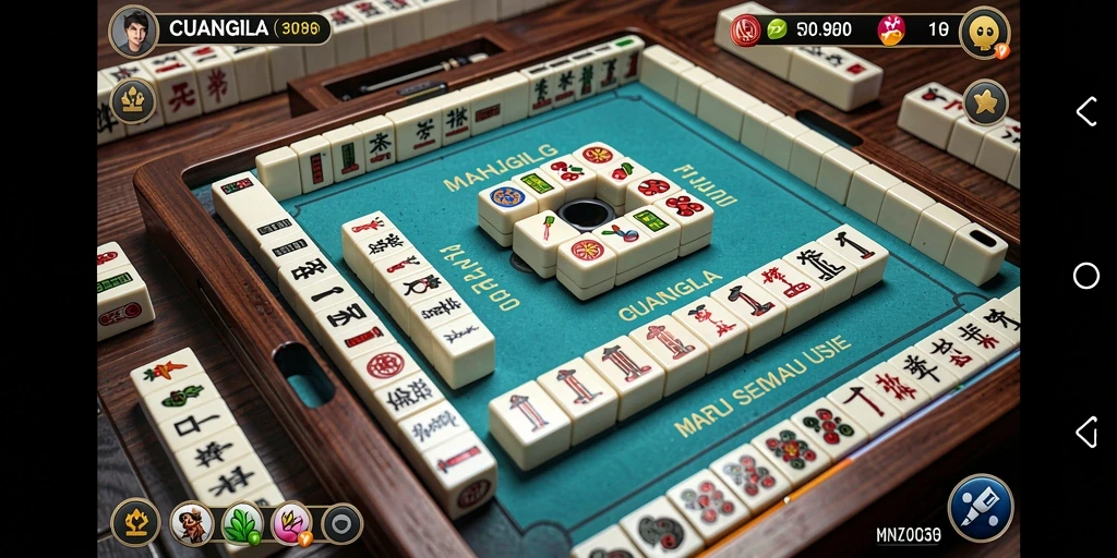 Tampilan gameplay seru di CUANGILA, menampilkan aksi Mahjong yang mendebarkan.