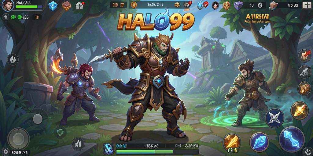 Tampilan screenshot permainan HALO99 dengan adegan pertarungan yang intens.