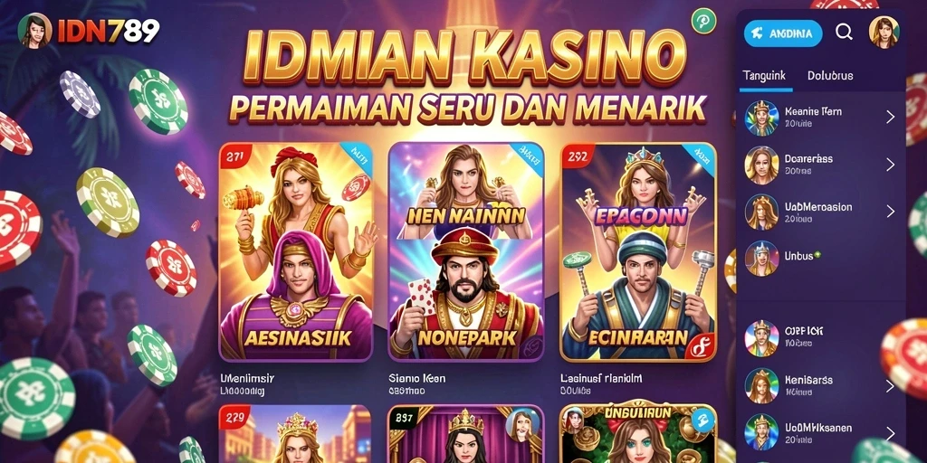 Tampilan menarik dari gameplay IDN789 yang penuh aksi Kasino.