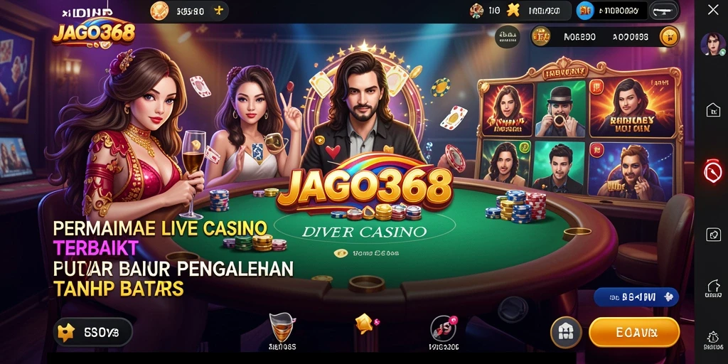 Tampilan gameplay Live Casino yang mendebarkan dan interaktif di JAGO368.