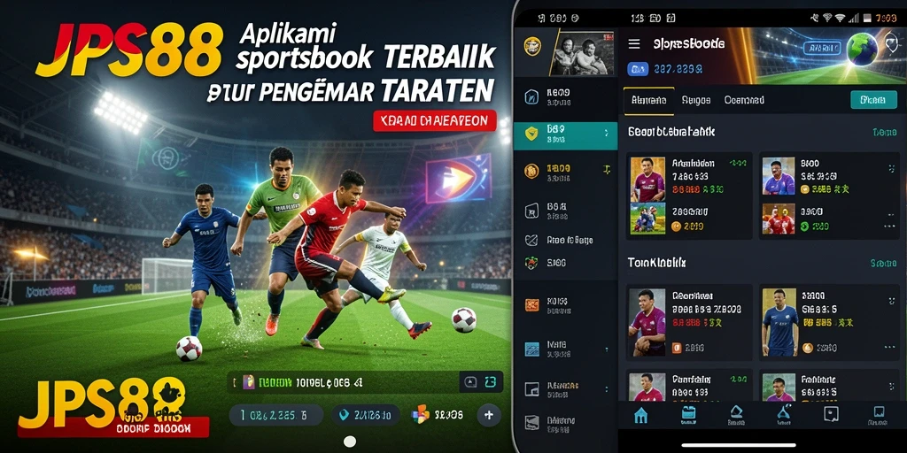 Tampilan antarmuka aplikasi JPS88 untuk taruhan olahraga.