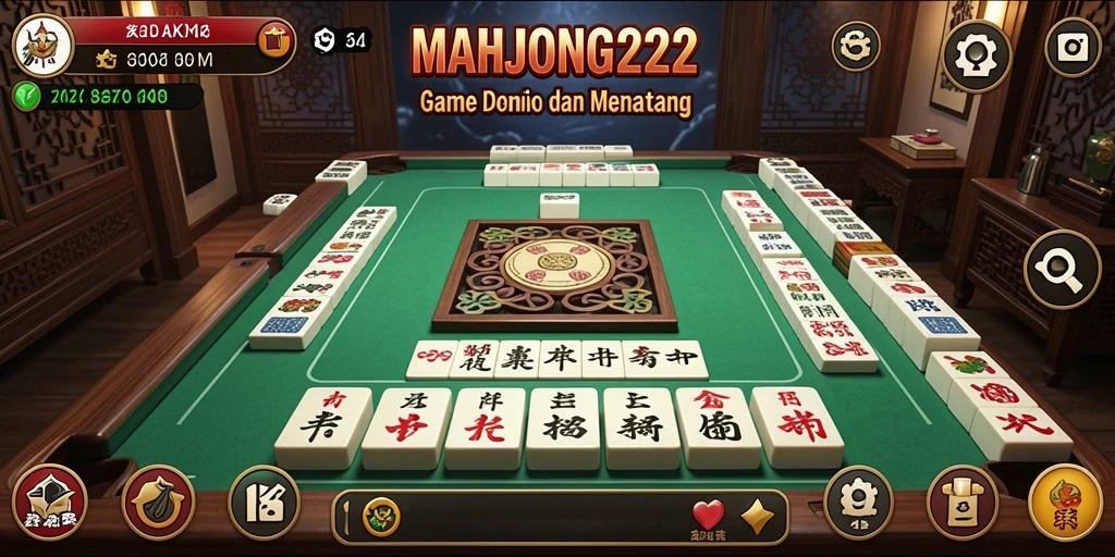 Tampilan gameplay seru dalam MAHJONG222 yang menggugah selera.