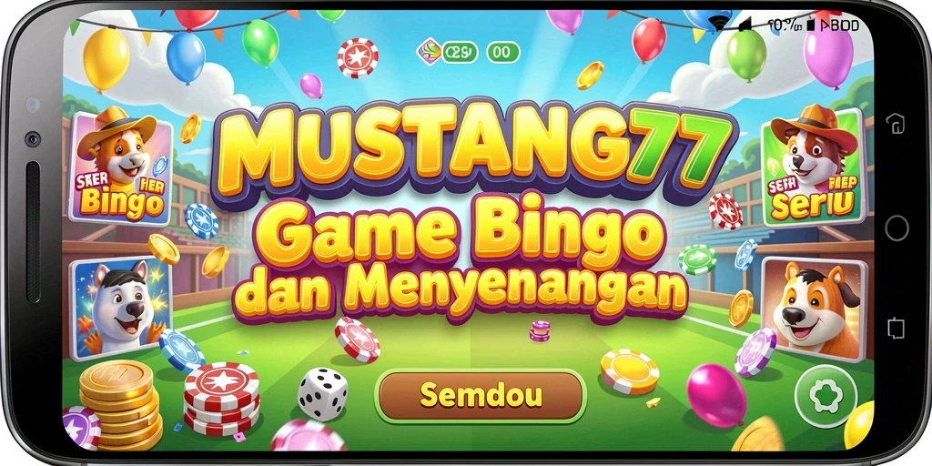 Tampilan gameplay seru di aplikasi Bingo MUSTANG77.