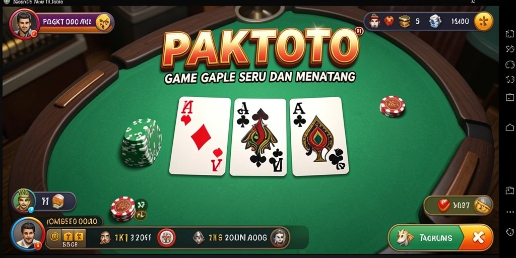Screenshot gameplay seru PAKTOTO yang menampilkan suasana Gaple.