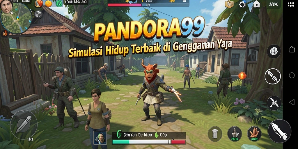 Tampilan gameplay yang menggambarkan interaksi sosial dalam simulasi.