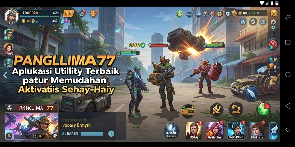 Tampilan antarmuka utama PANGLIMA77 yang sederhana dan modern.