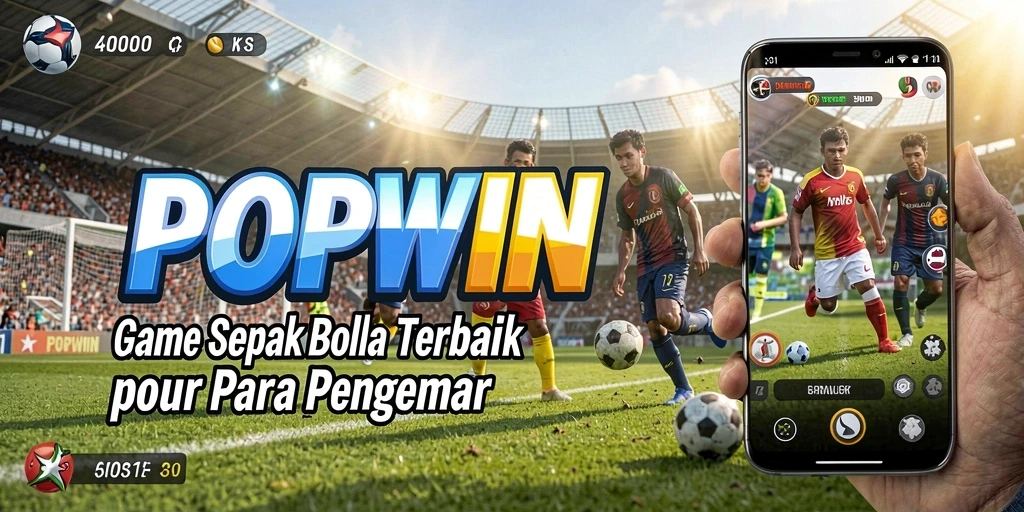 Tampilan gameplay POPWIN yang menunjukkan aksi mendebarkan di lapangan sepak bola.