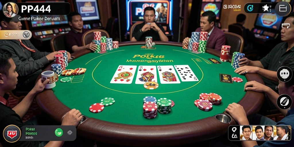 Tampilan menarik dari gameplay Poker di PP444.