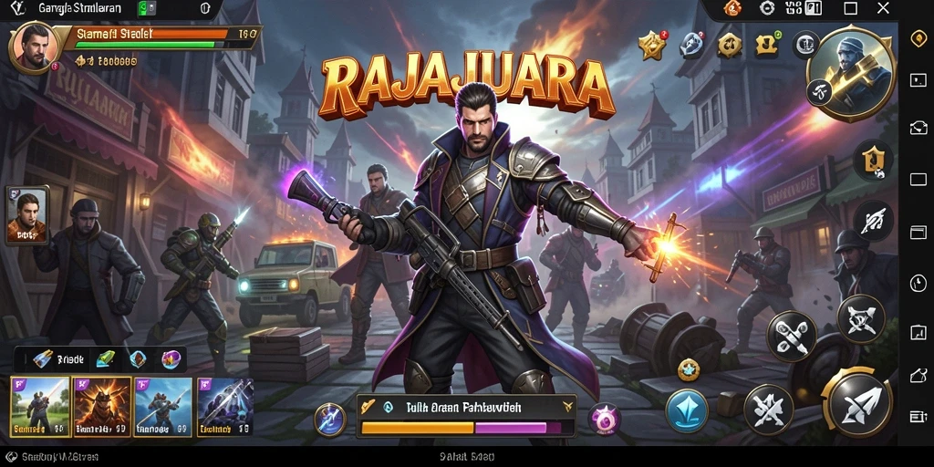 Tampilan seru gameplay RAJAJUARA dengan pertempuran strategis.