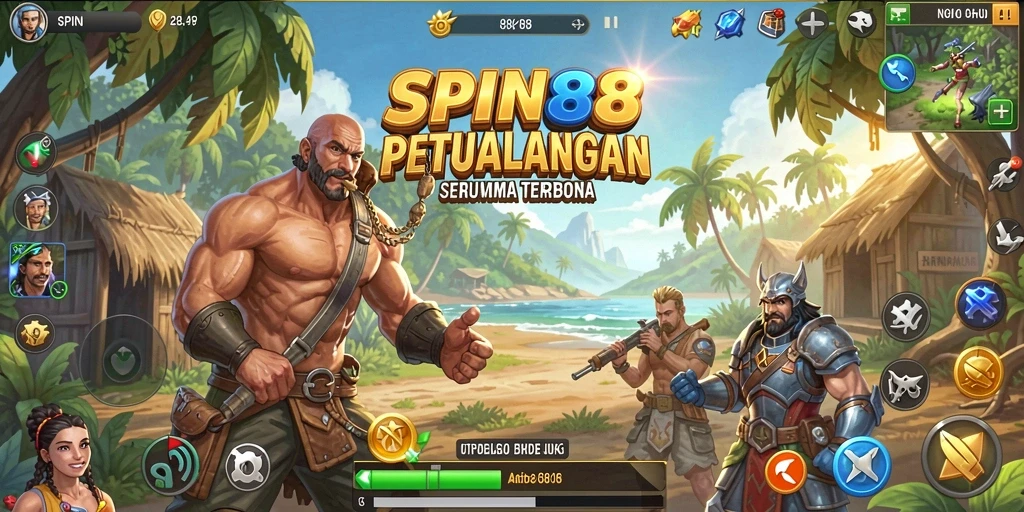 Tampilan gameplay SPIN88 yang menakjubkan dengan pemandangan dunia terbuka.