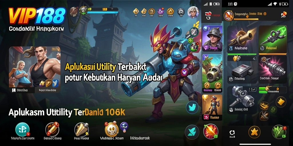 Screenshot utama VIP188 menampilkan antarmuka aplikasi Utility yang user-friendly.